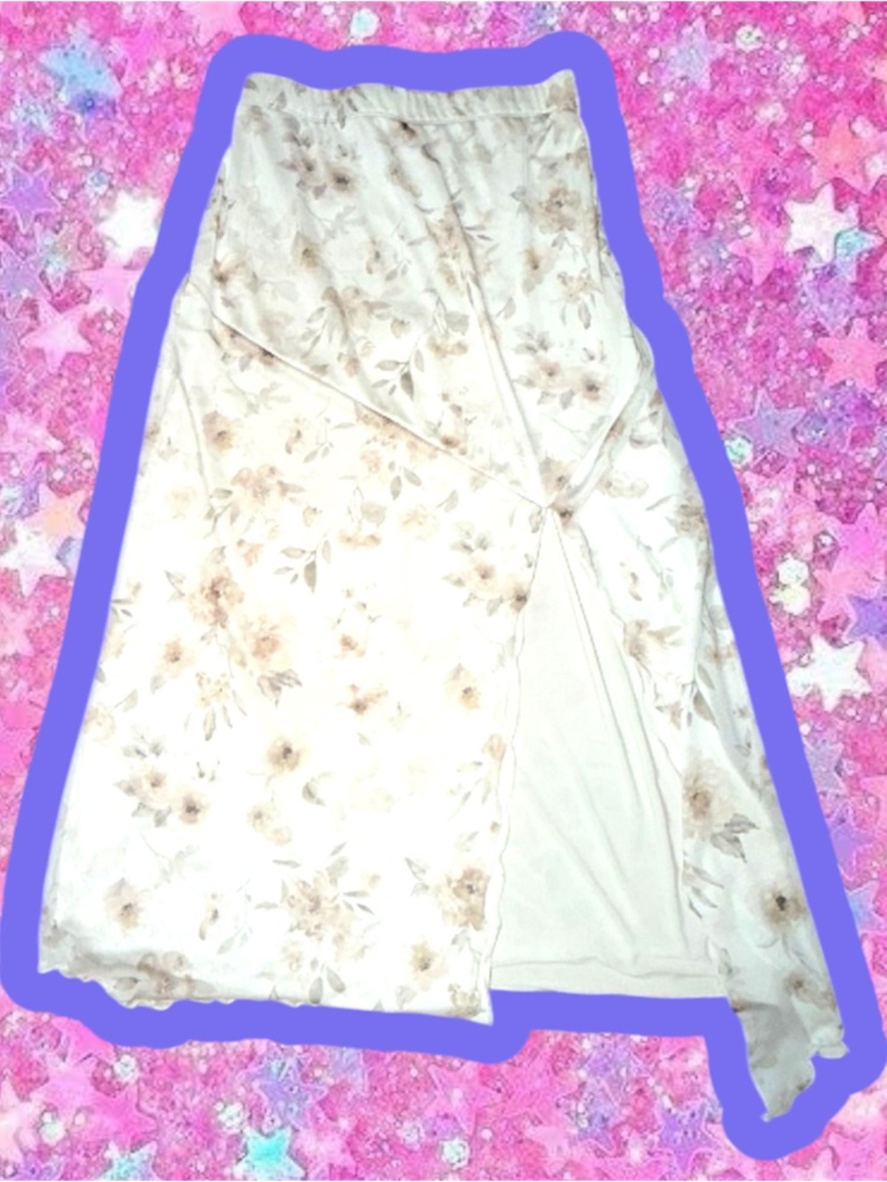 Vintage Y2K side slit maxi skirt 90s floral grandma